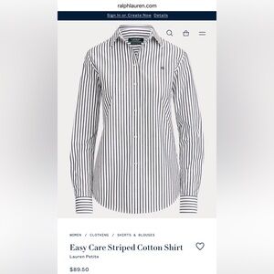 Ralph Lauren “Lauren” non ironically stretch cotton dress shirt *new w tags*